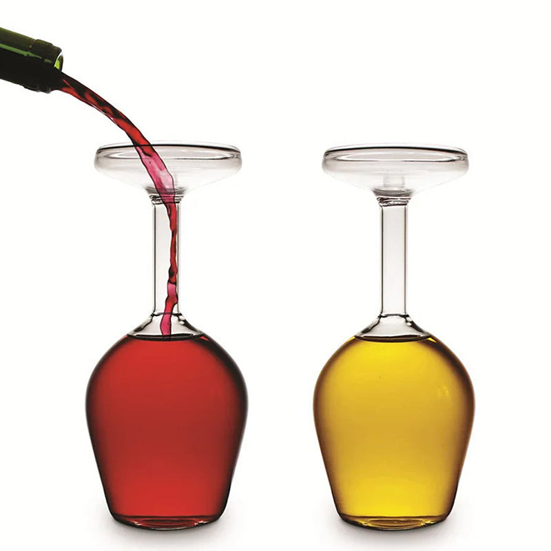 Humorous  Inverted High Borosilicate Glass Humorous Inverted Wine Goblet  for Parties Weddings And Special Occasions